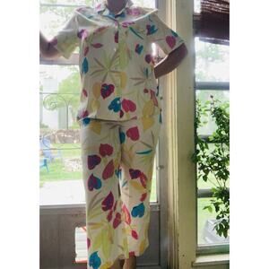 C’est city lifestyle pjamas set tropical hawaian summer beach 12 rayon